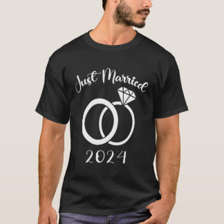 Ny gifta 2024 Bröllop Ringar Newlyweds T Shirt