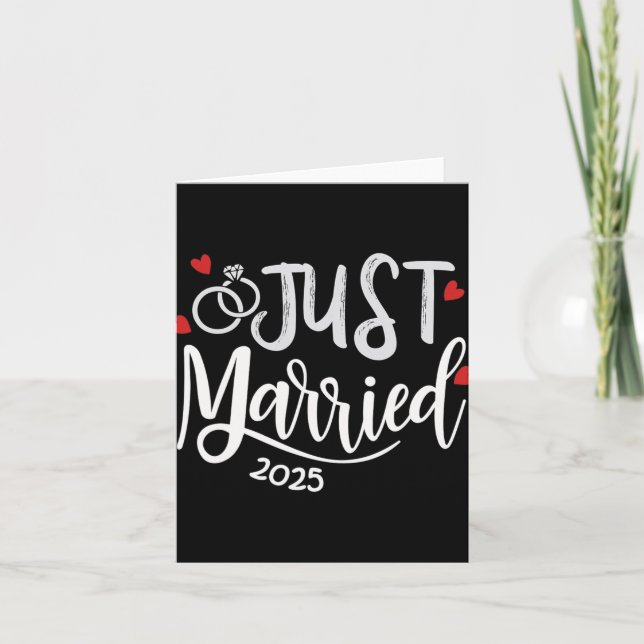 Ny gifta 2025 - Bride and Groom Bröllop Ringar Kort (Framsida)