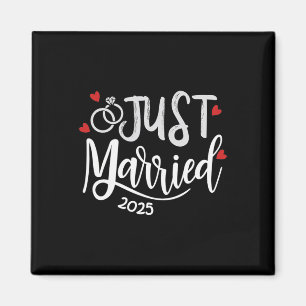 Ny gifta 2025 - Bride and Groom Bröllop Ringar Magnet