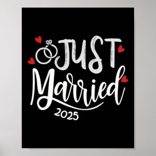 Ny gifta 2025 - Bride and Groom Bröllop Ringar Poster