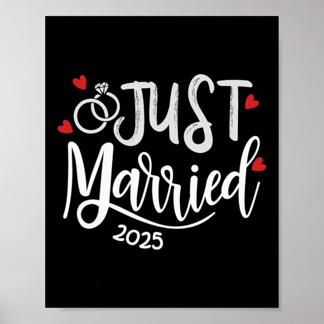 Ny gifta 2025 - Bride and Groom Bröllop Ringar Poster (Framsidan)