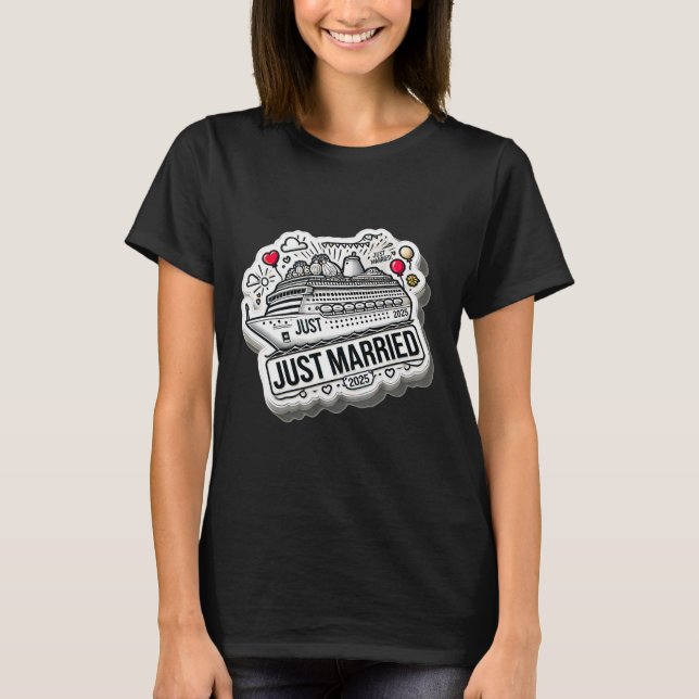 Ny gifta 2025 Bröllop-Ringar matchande par Ne T Shirt (Framsida)