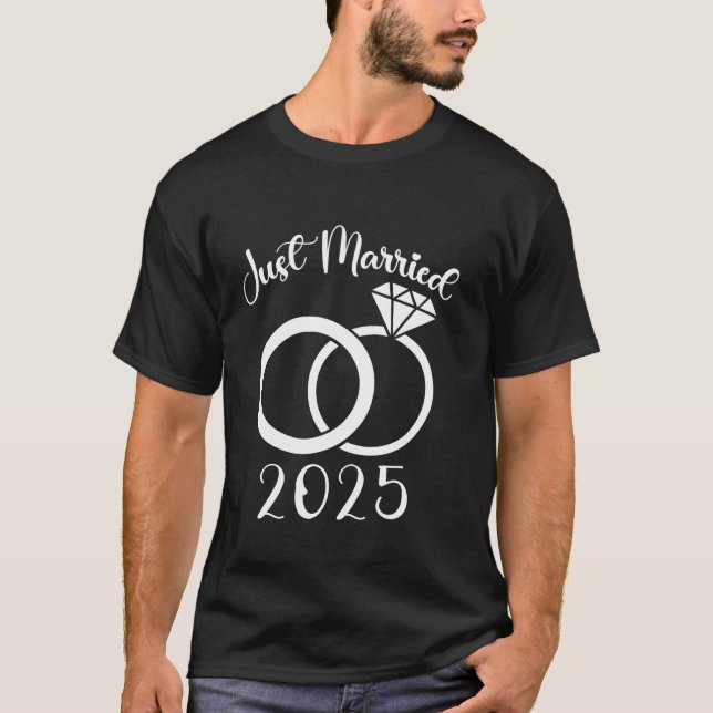 Ny gifta 2025 Bröllop-Ringar matchande par Ne T Shirt (Framsida)