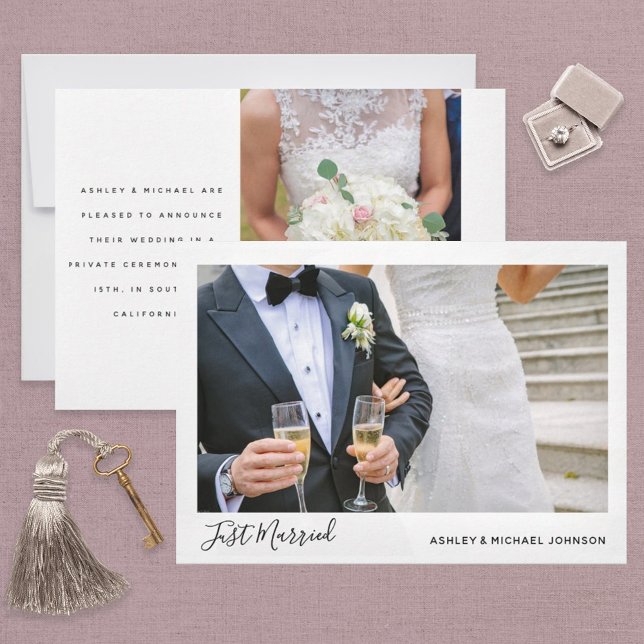 Ny gifta 2 Photo Elopement Bröllop Meddelande (Skapare uppladdad)