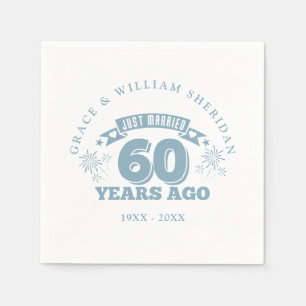 Ny gifta 60:e Bröllop-årsdagen Pappersservett