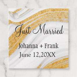 Ny gifta Agate med Guld Bands Gåvor Etiketter