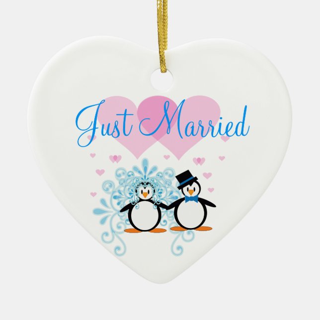 Ny gifta - Anpassade Julgransprydnad Keramik (Framsidan)