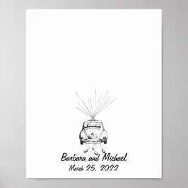 Ny gifta-bilfingeravtrycksgäst Bok Poster