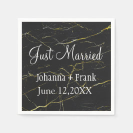 Ny gifta Black and Bra Marble Pappersservett