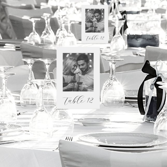 Ny gifta Black and White Photo Bröllop Bordsnummer (In Situ)