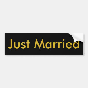 Ny gifta Black Bumper Sticker, Guld Brev Bildekal