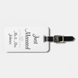 Ny gifta Black & White Bröllop Bagagebricka