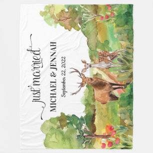 Ny gifta Blanket med Buck och Doe Hjort Fleecefilt