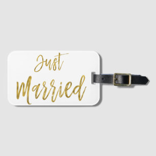 Ny gifta Bride Gold Foil Luggage Bag Märkre Bagagebricka