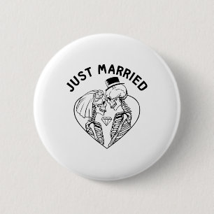Ny gifta Bride Groom Skeleton lite Halloween Knapp