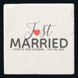 Ny gifta Bröllop Anpassningsbar Stenunderlägg<br><div class="desc">Här är ett bra alternativ för din speciella dag. Perfekt för bröllopsreceptioner. Använda mallen som du vill skapa ditt eget personligt bröllp-underlägg.</div>