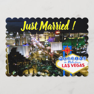 Ny gifta Bröllop-meddelande Las Vegas Inbjudningar