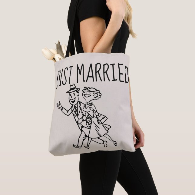 NY GIFTA BRÖLLOP RETRO GIFT TOTE PURSE TYGKASSE (Närbild)
