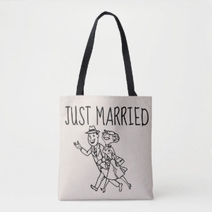 NY GIFTA BRÖLLOP RETRO GIFT TOTE PURSE TYGKASSE