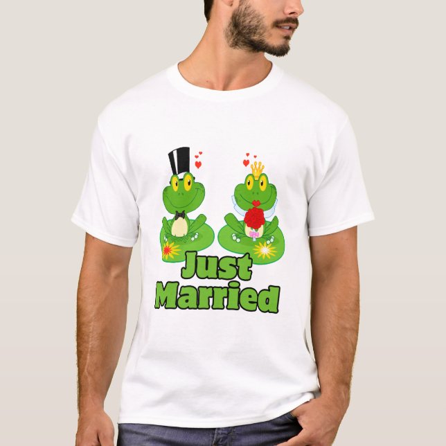 ny gifta brud och groomgrodor tröja (Framsida)