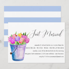 Ny gifta Bucket Flowers efter bröllop brunch Inbjudningar