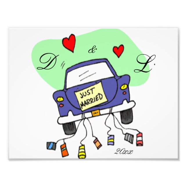 Ny gifta Car Fototryck (Framsidan)