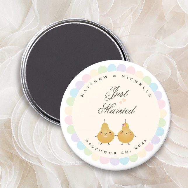 Ny gifta Cute Perfekt Pair Wedding Favor Magnet (Skapare uppladdad)