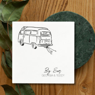 Ny gifta Doodle Car Bröllop (cocktail napkin) Pappersservett
