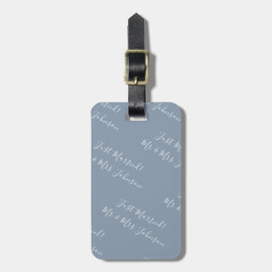 Ny gifta Dusty Blue Newlyged Honeymoon Bagagebricka