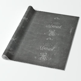Ny gifta Dusty Chalkboard Bröllop Klockor Ringar Presentpapper