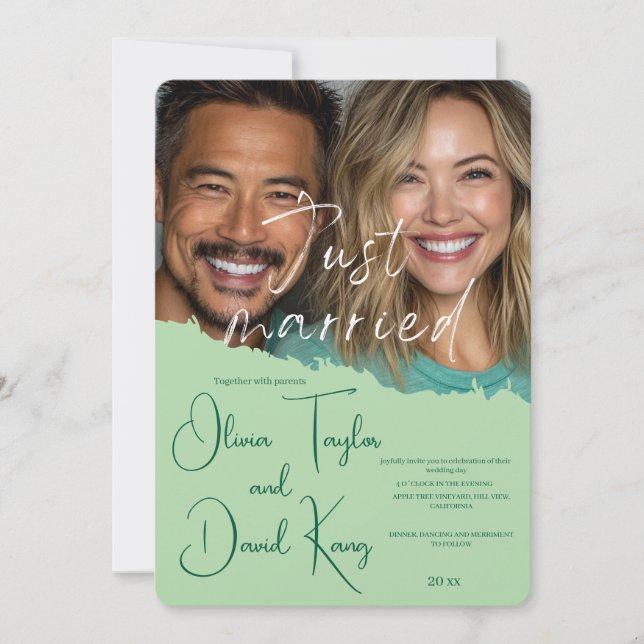 NY GIFTA - ELEGANT BRÖLLOP FIRANDE INBJUDNINGAR (Framsida)