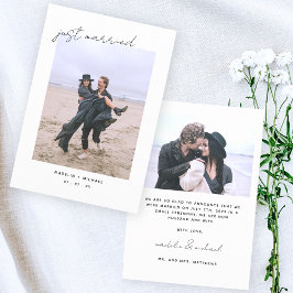 Ny gifta Elegant - enkelt Bröllop-fotokort Meddelande