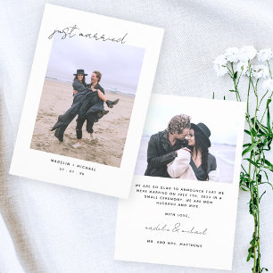 Ny gifta Elegant - enkelt Bröllop-fotokort Meddelande