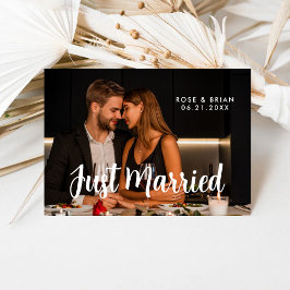 Ny gifta Elegant Romantic Bröllop-fotokort Meddelande