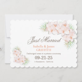 Ny gifta Elegant Rosa Orchid Blommigt Bröllop Meddelande
