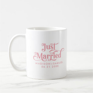 Ny gifta Elegant Rosa Typografi Kaffemugg