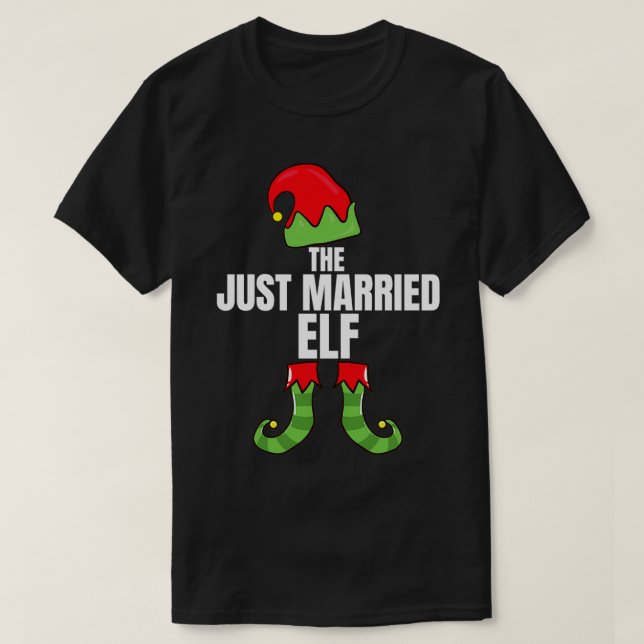 Ny gifta Elf-matchningen av familjens julgro T Shirt (Design framsida)