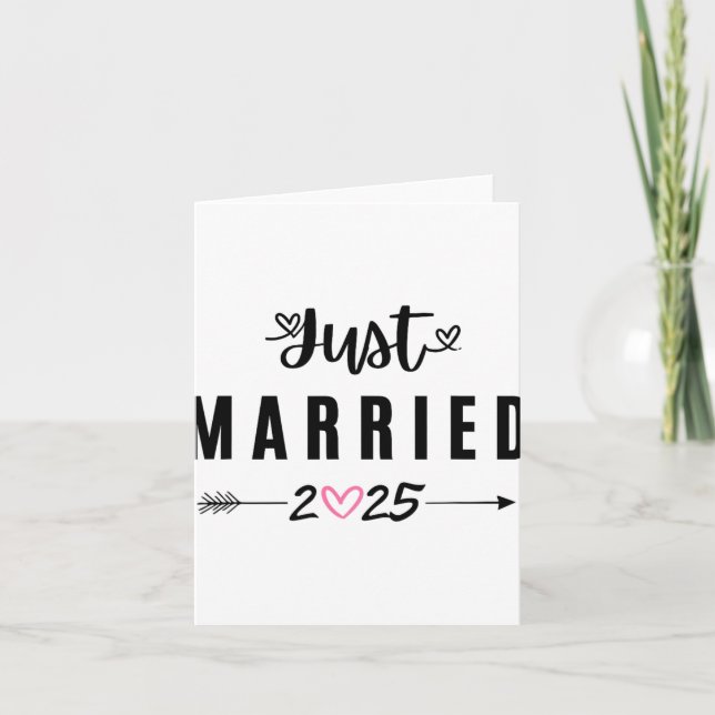 Ny gifta Est 2025 Honeymoon Bröllop Par An Kort (Framsida)