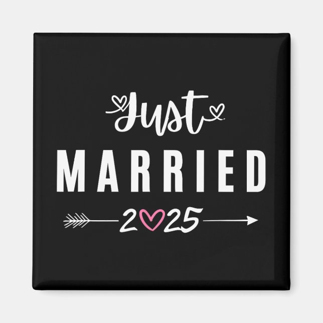 Ny gifta Est 2025 Honeymoon Bröllop Par An Magnet (Framsidan)