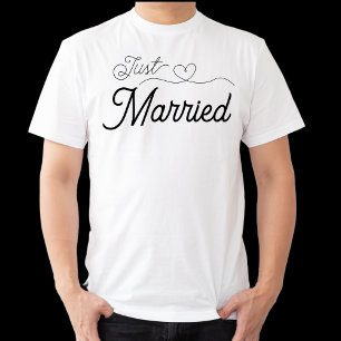 Ny gifta Finare-skript Heart Newlyed T-Shirt