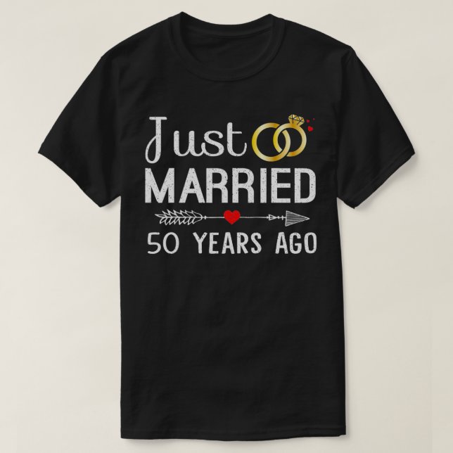Ny gifta för 50 år sedan, femtioårsjubileum t shirt (Design framsida)