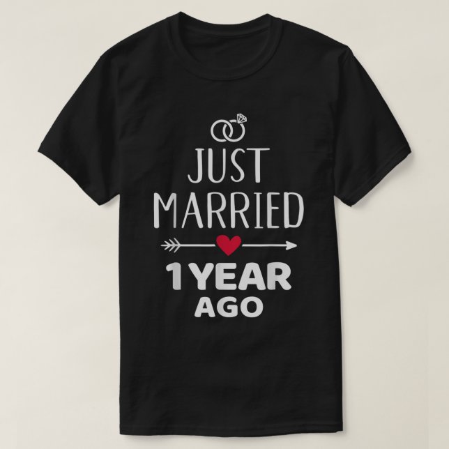 Ny gifta för ett år sedan, 1:a årsdagen t shirt (Design framsida)