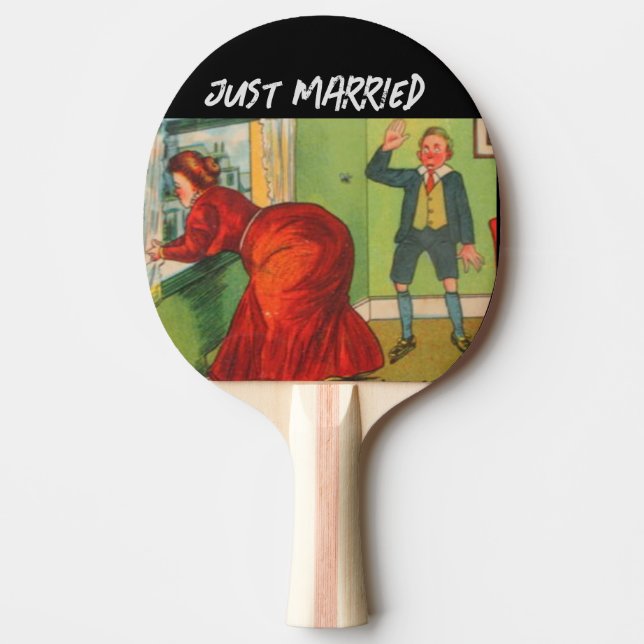 NY GIFTA FUNNY BRÖLLOP PING PONG PADDLE PINGISRACKET (Framsidan)