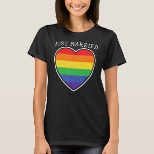 Ny gifta Gay Lesbisk Lgbt Bröllop Rainbow Lgbt T Shirt