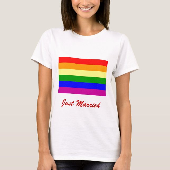 Ny gifta/Gay pride Bröllop Tee (Framsida)