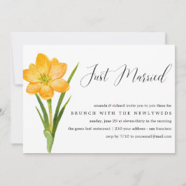 Ny gifta Gult daffodil post bröllop brunch Inbjudningar
