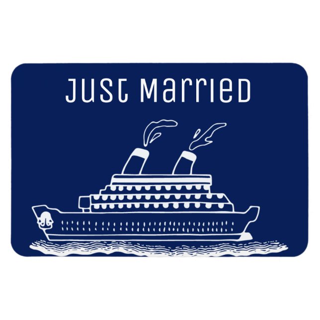 Ny gifta Honeymoon Bröllop Cruise Cabin Door Magnet (Horisontell)