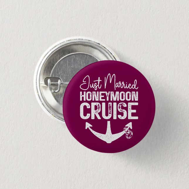 Ny gifta Honeymoon Cruise Ring Matching Gifts Knapp (Framsida & baksida)