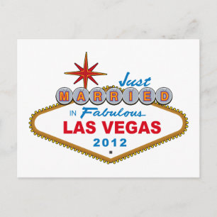 Ny gifta i Fabulous Las Vegas 2012 Vegas-signatur Meddelande Vykort