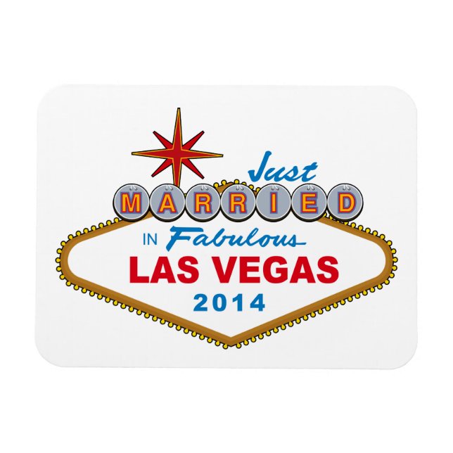Ny gifta i Fabulous Las Vegas 2014 (tecken) Magnet (Horisontell)